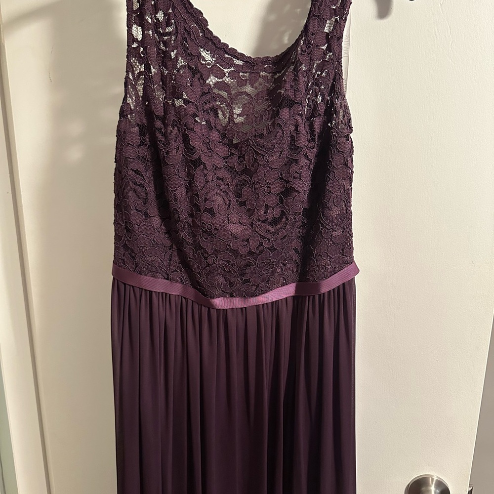 David's Bridal Deep Purple (Plum) Lace Gown